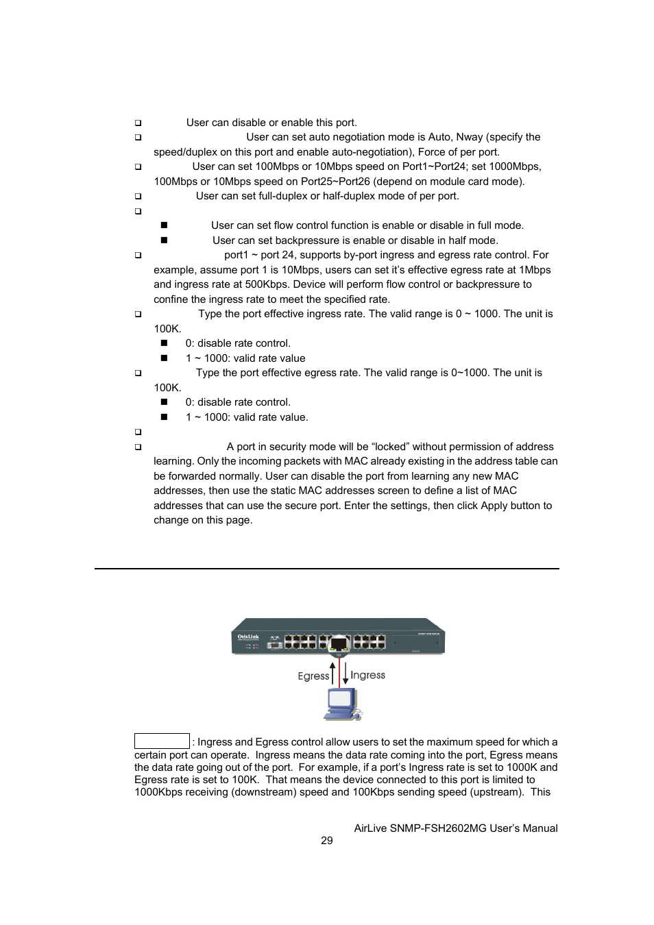 Ingress and egress control | AirLive SNMP-FSH2602MG User Manual | Page 41 / 137