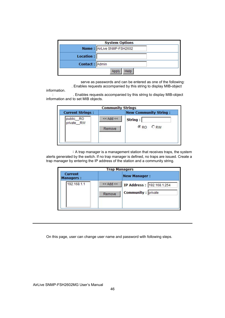 Security manager | AirLive SNMP-FSH2602MG User Manual | Page 58 / 137