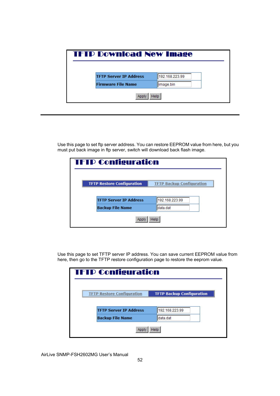 Configuration backup | AirLive SNMP-FSH2602MG User Manual | Page 64 / 137