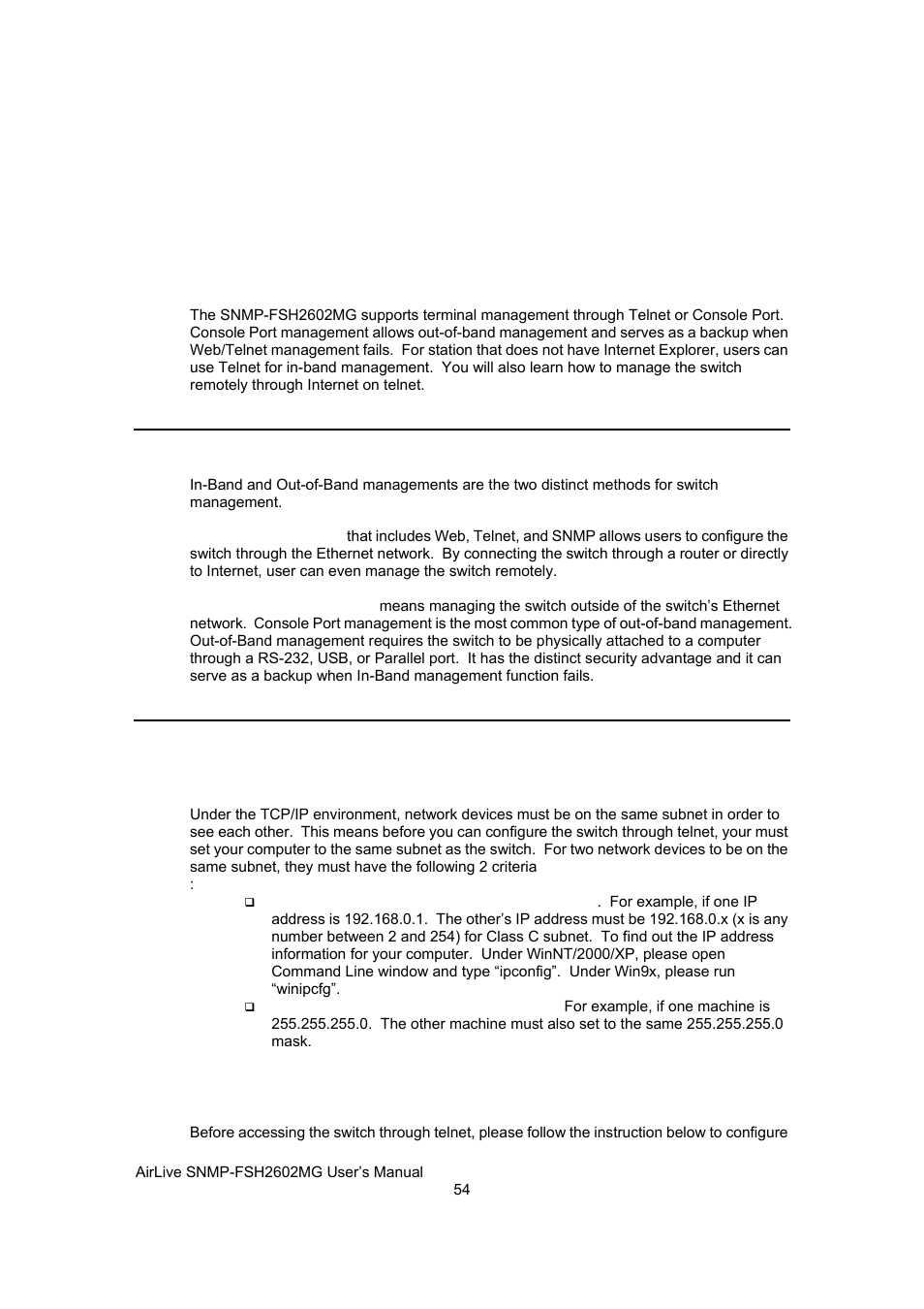 Terminal management | AirLive SNMP-FSH2602MG User Manual | Page 66 / 137