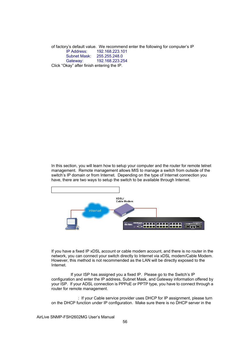 Remote management | AirLive SNMP-FSH2602MG User Manual | Page 68 / 137