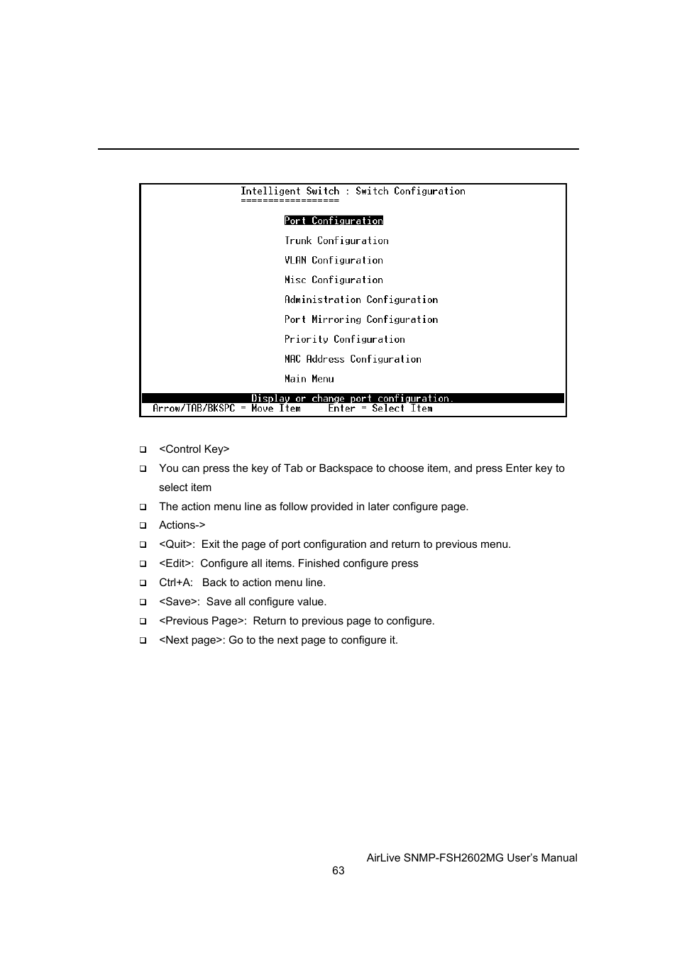 Switch configuration | AirLive SNMP-FSH2602MG User Manual | Page 75 / 137