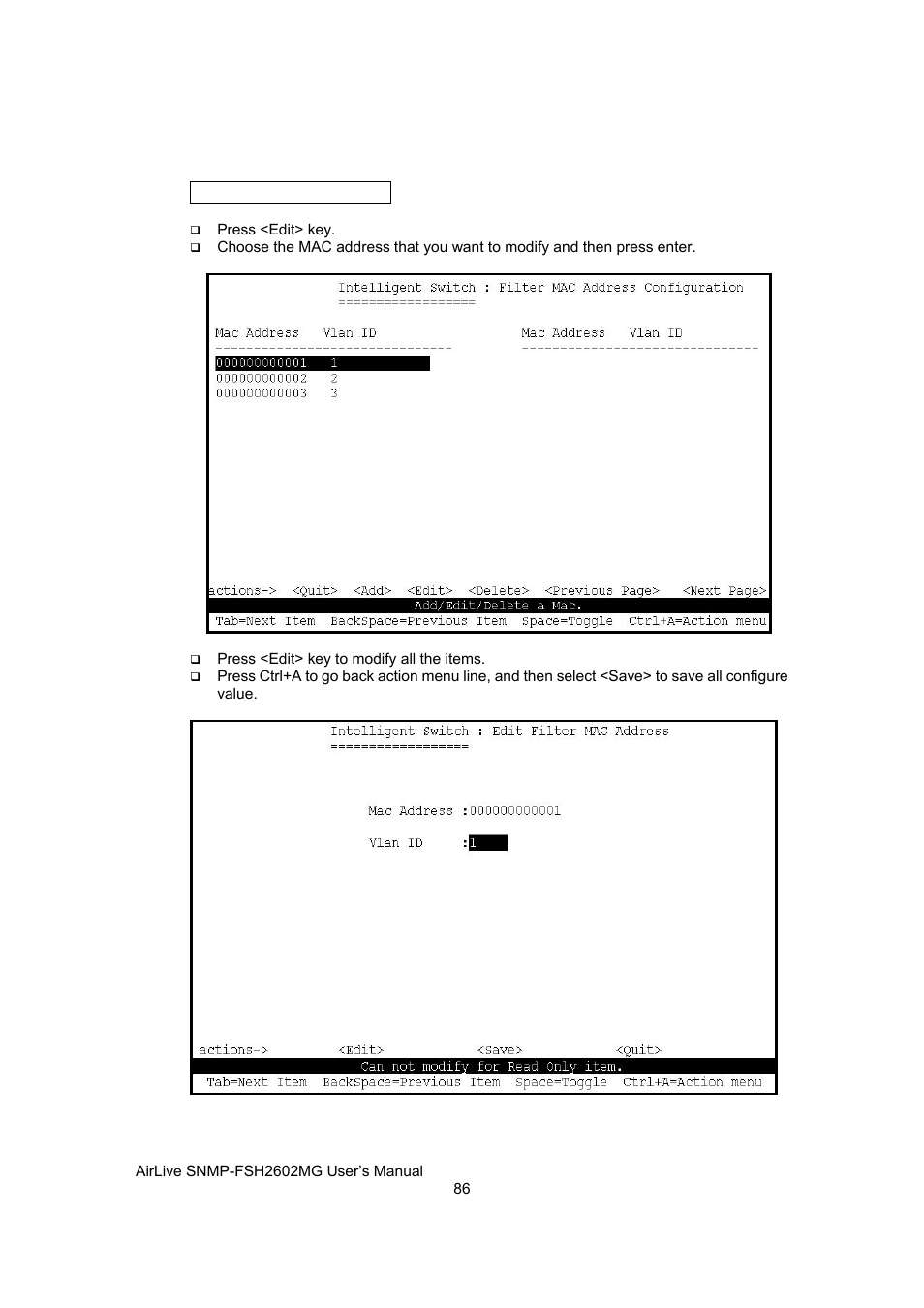 AirLive SNMP-FSH2602MG User Manual | Page 98 / 137