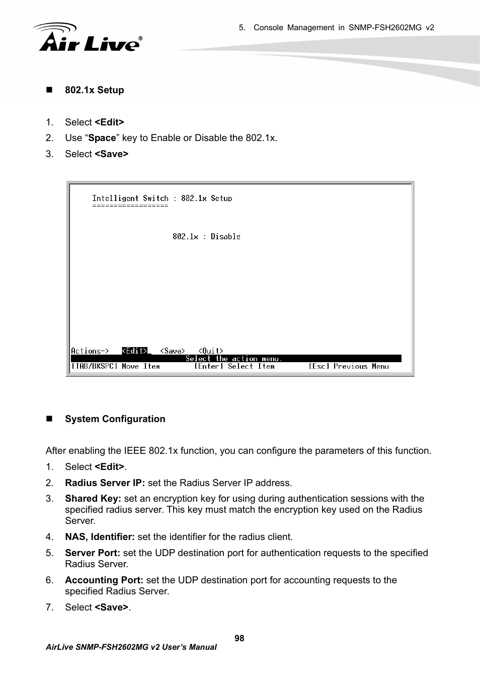 AirLive SNMP-FSH2602MG v2 User Manual | Page 103 / 139