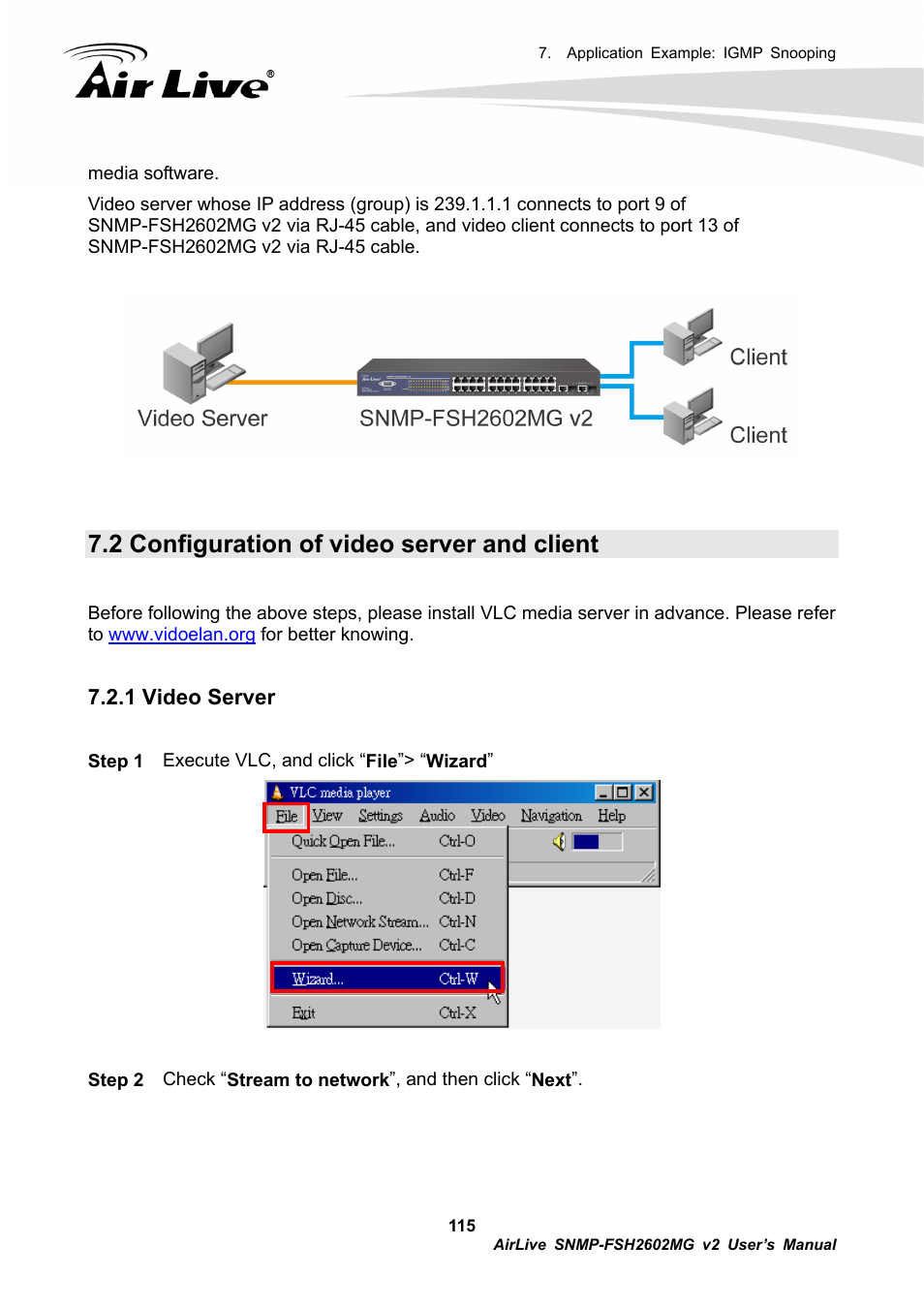 2 configuration of video server and client, 1 video server | AirLive SNMP-FSH2602MG v2 User Manual | Page 120 / 139