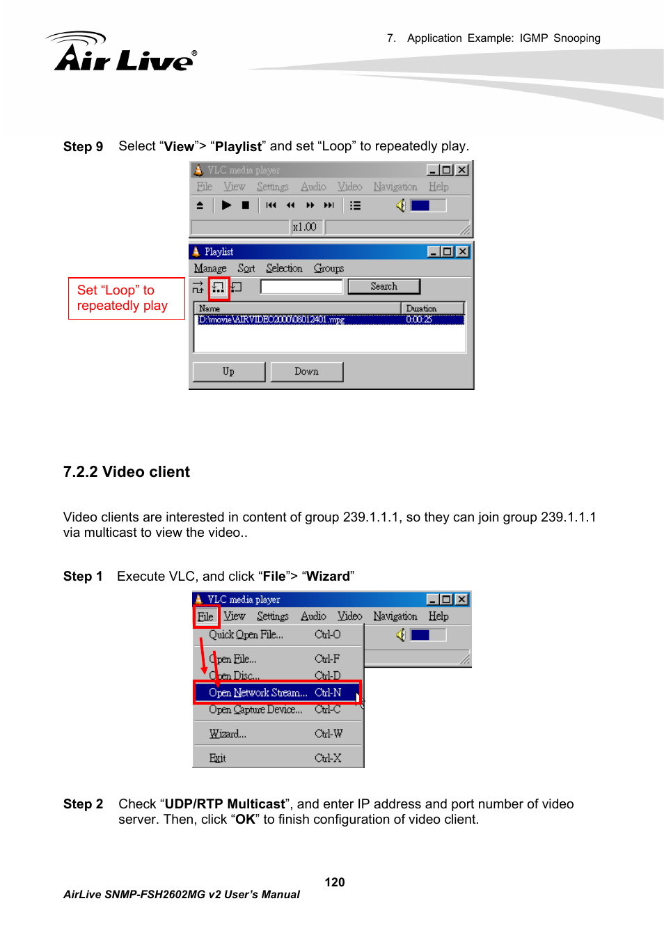 2 video client | AirLive SNMP-FSH2602MG v2 User Manual | Page 125 / 139