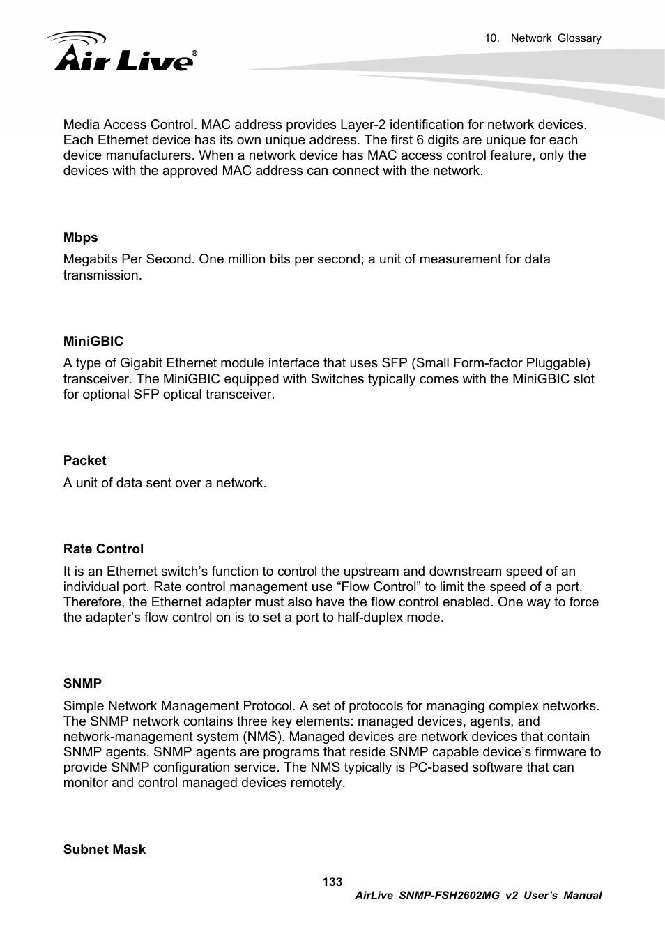 AirLive SNMP-FSH2602MG v2 User Manual | Page 138 / 139