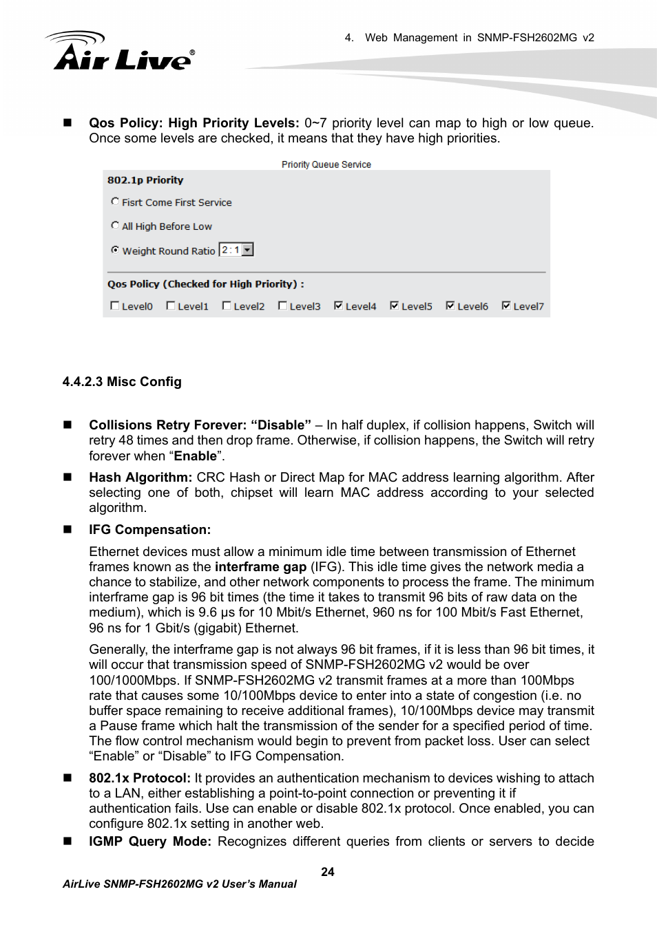 AirLive SNMP-FSH2602MG v2 User Manual | Page 29 / 139