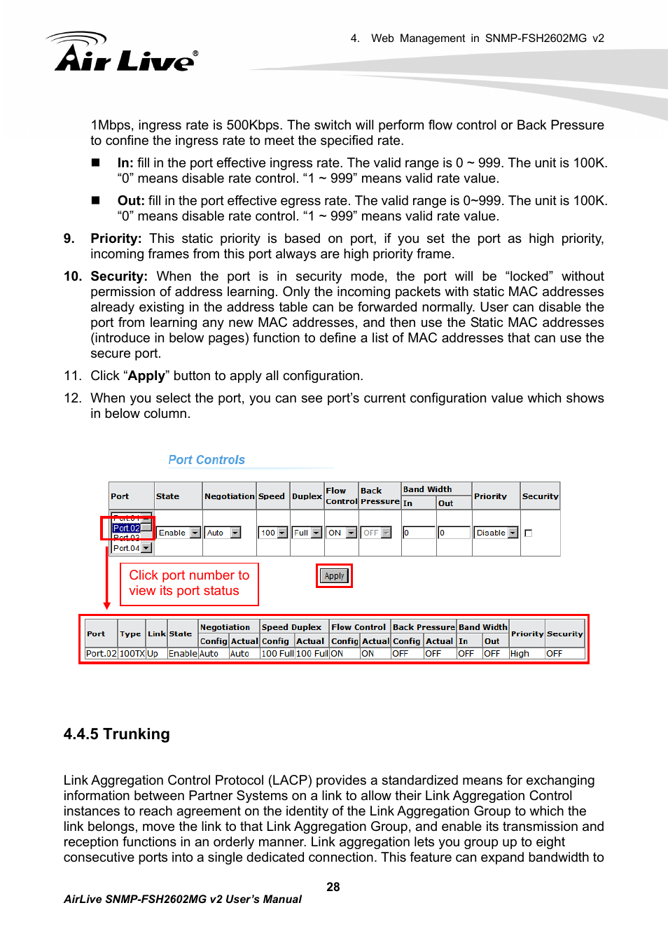 5 trunking | AirLive SNMP-FSH2602MG v2 User Manual | Page 33 / 139