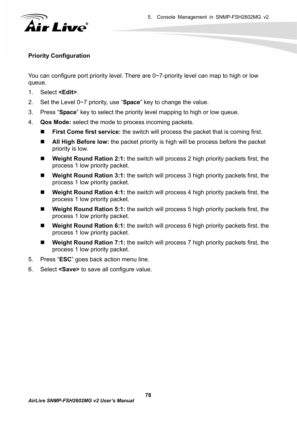 AirLive SNMP-FSH2602MG v2 User Manual | Page 83 / 139