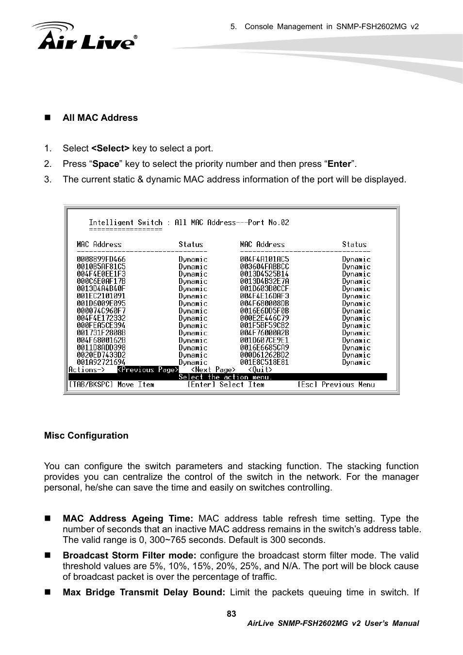 AirLive SNMP-FSH2602MG v2 User Manual | Page 88 / 139