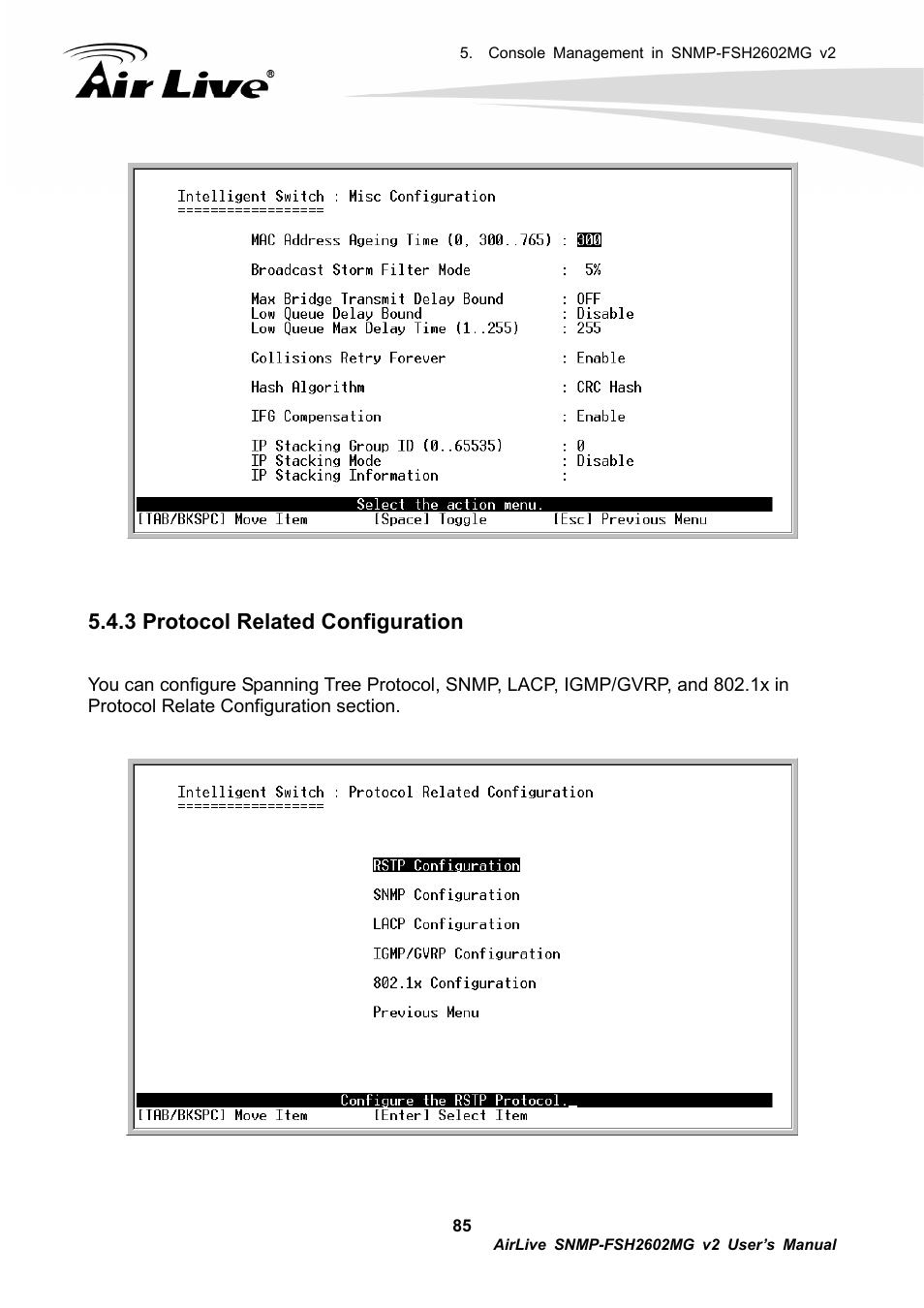 3 protocol related configuration | AirLive SNMP-FSH2602MG v2 User Manual | Page 90 / 139