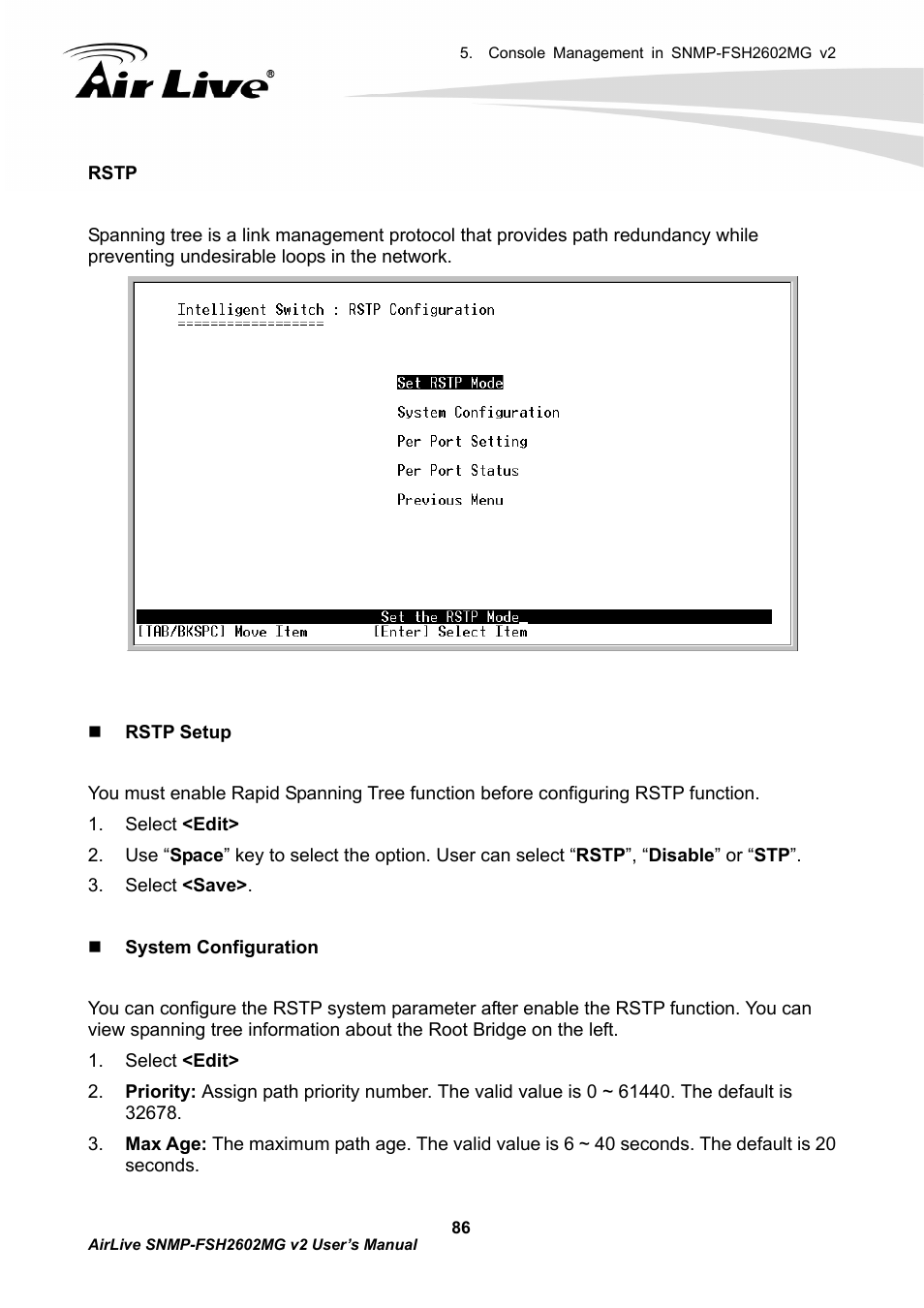AirLive SNMP-FSH2602MG v2 User Manual | Page 91 / 139