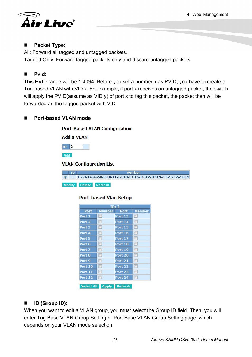 AirLive SNMP-GSH2004L User Manual | Page 30 / 61
