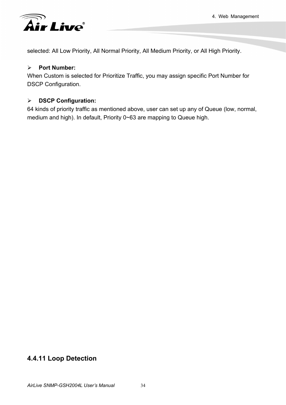 11 loop detection | AirLive SNMP-GSH2004L User Manual | Page 39 / 61