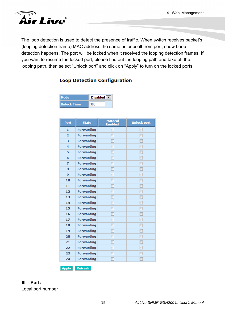 11 loop detection | AirLive SNMP-GSH2004L User Manual | Page 40 / 61