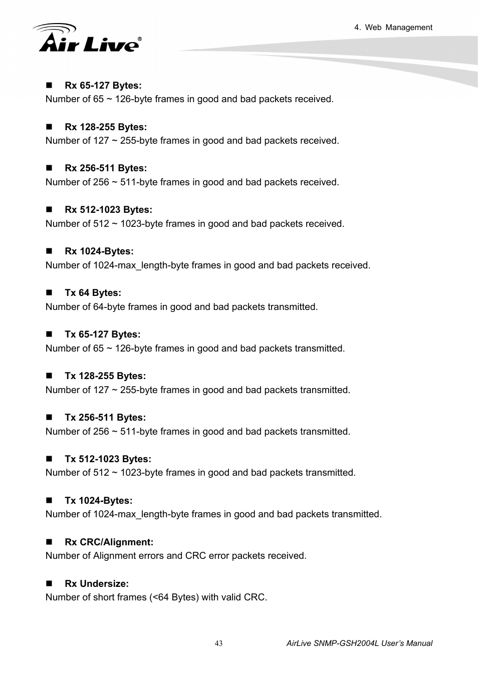 AirLive SNMP-GSH2004L User Manual | Page 48 / 61
