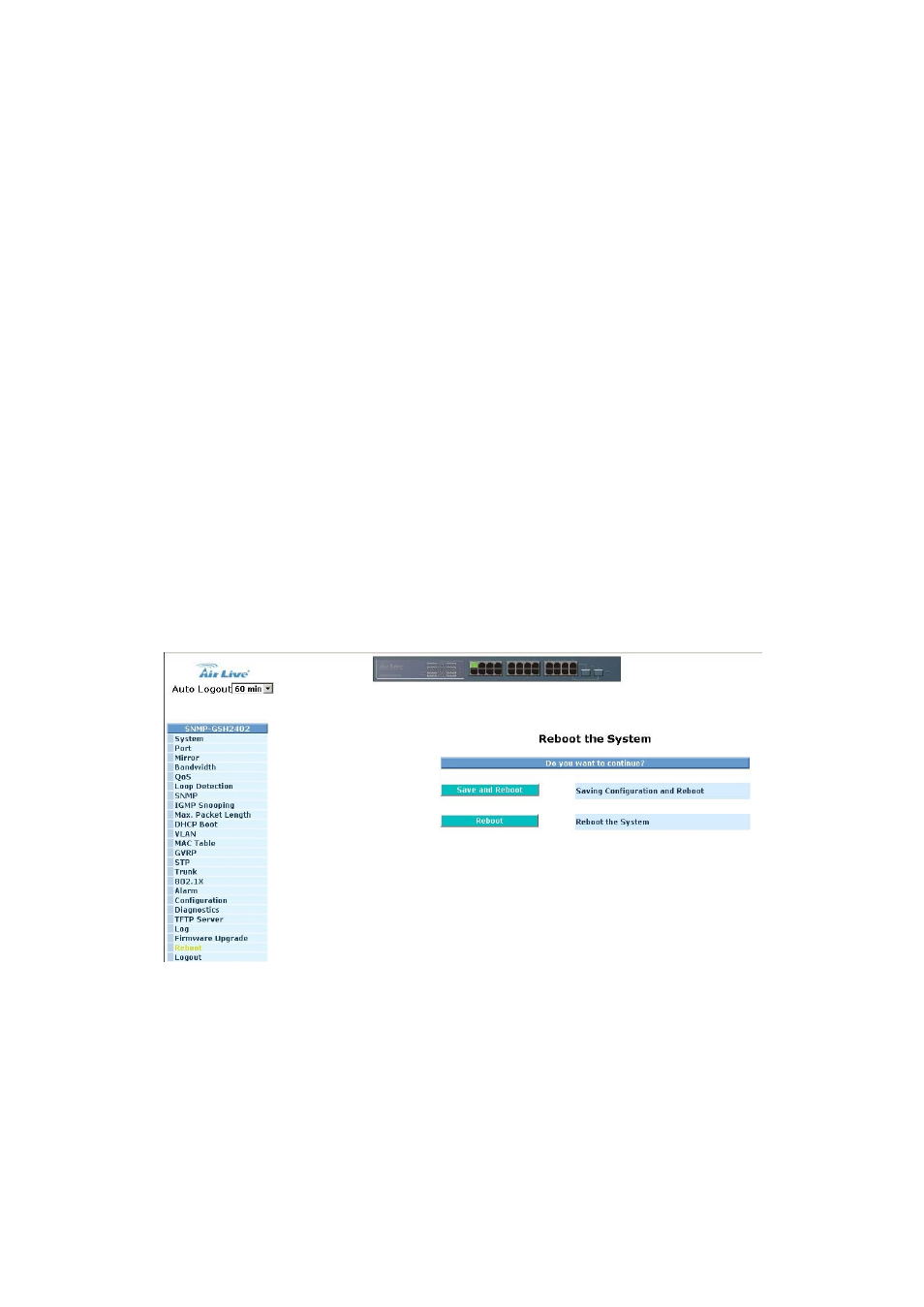 Eboot, 22. reboot | AirLive SNMP-GSH2402 User Manual | Page 148 / 246