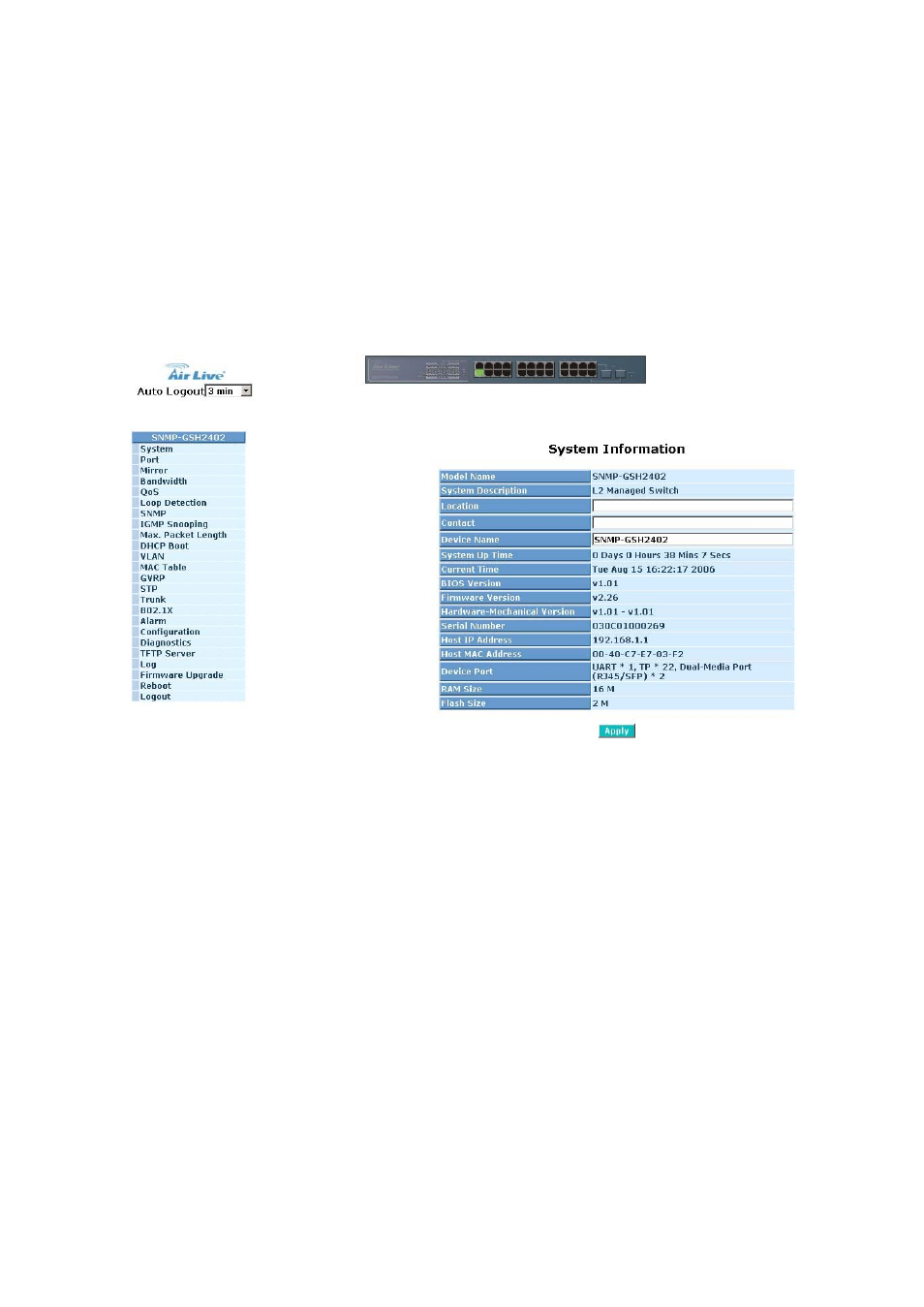 Anagement, Verview, 1. web management home overview | AirLive SNMP-GSH2402 User Manual | Page 33 / 246