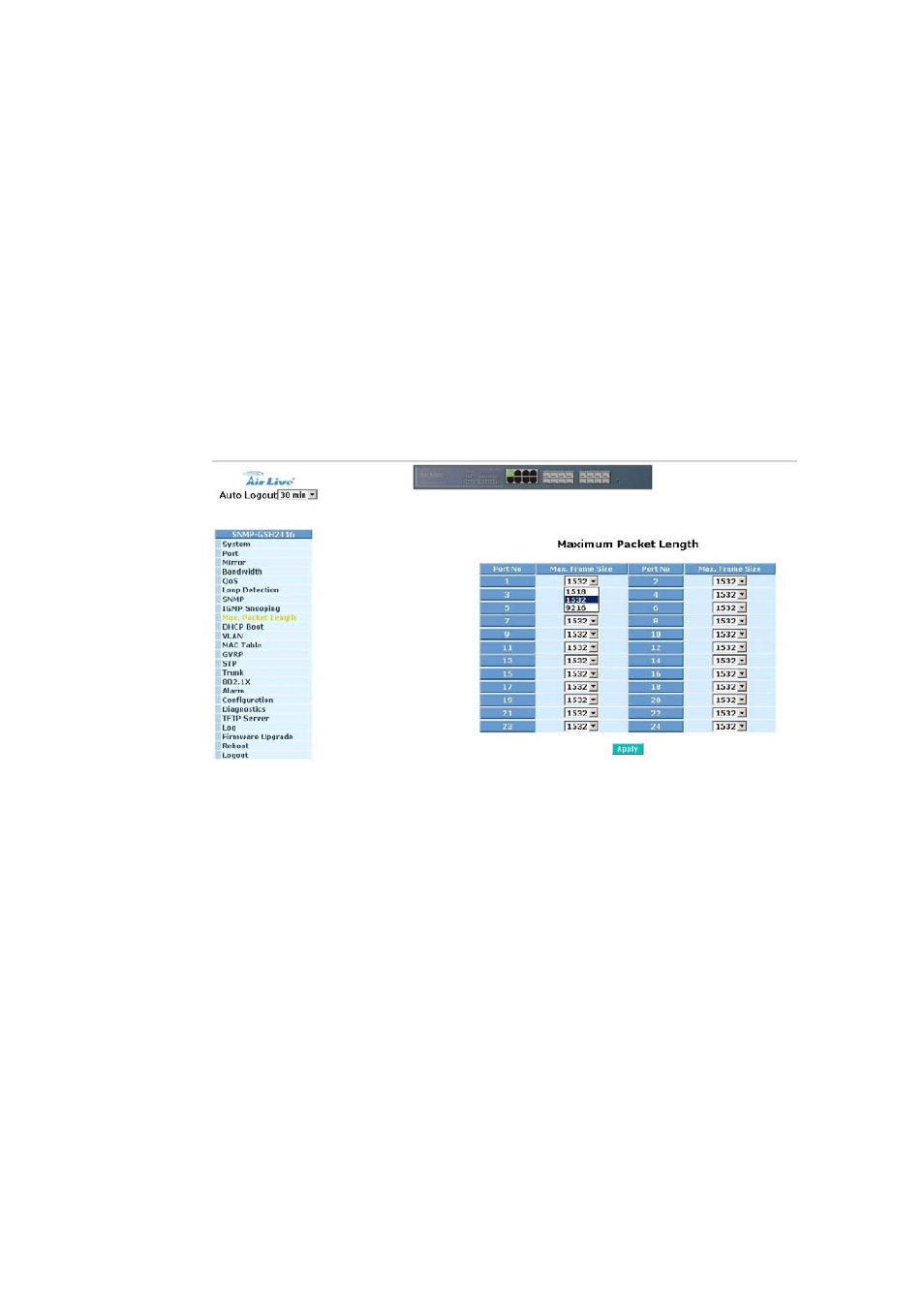 Acket, Ength | AirLive SNMP-GSH2416 User Manual | Page 82 / 244