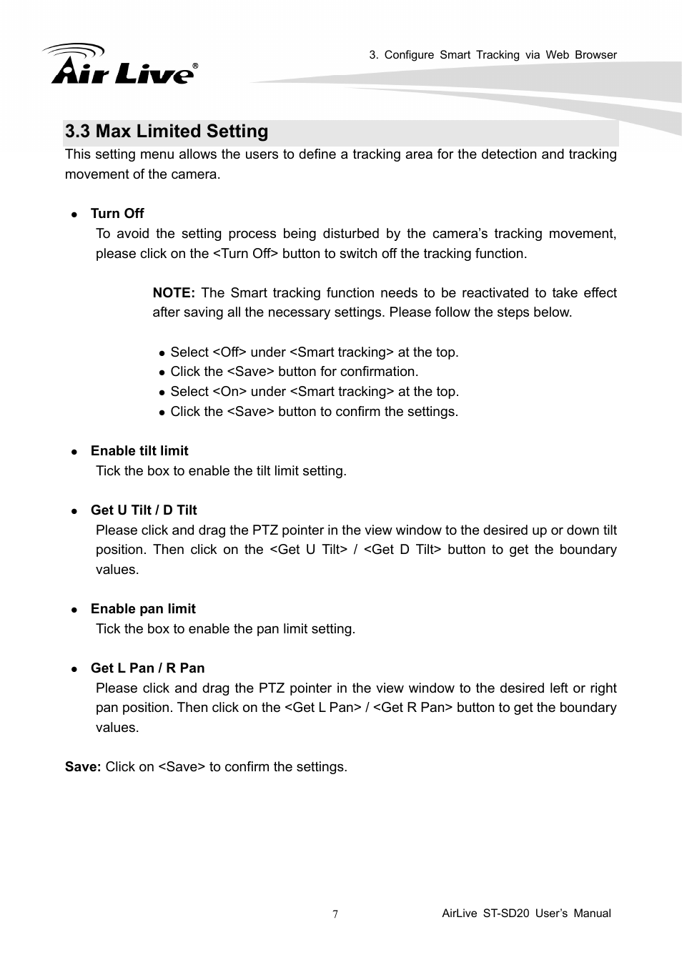 3 max limited setting | AirLive ST-SD20 User Manual | Page 10 / 16