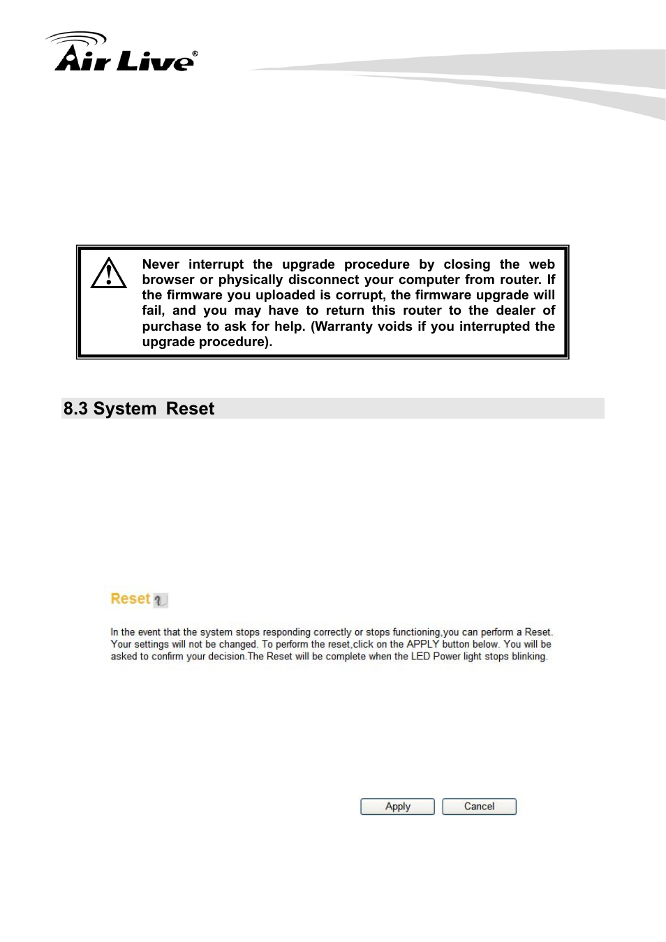 3 system reset | AirLive Traveler3G User Manual | Page 115 / 124