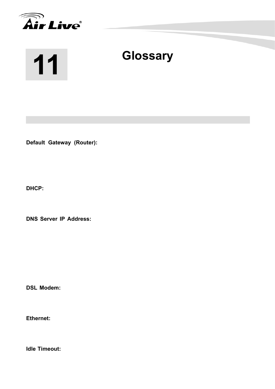 Glossary | AirLive Traveler3G User Manual | Page 121 / 124