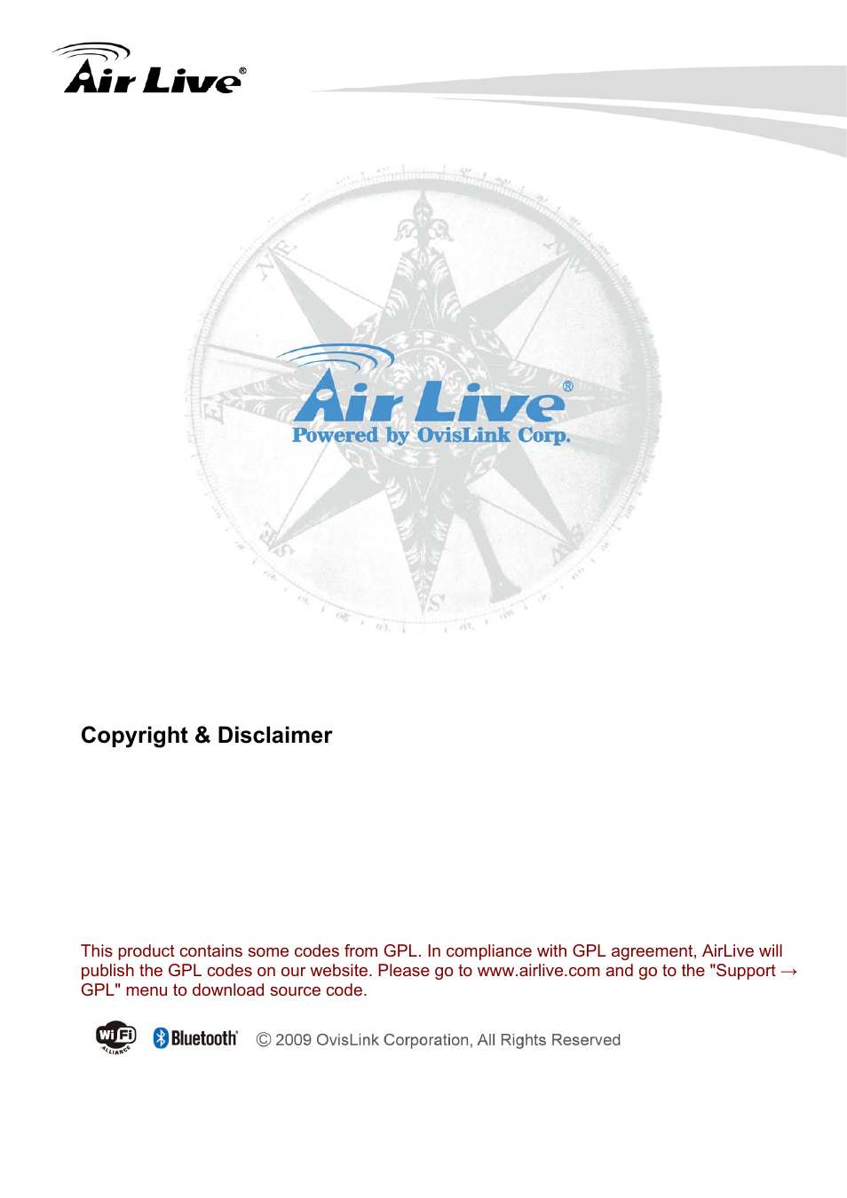 Copyright & disclaimer | AirLive Traveler3G User Manual | Page 2 / 124