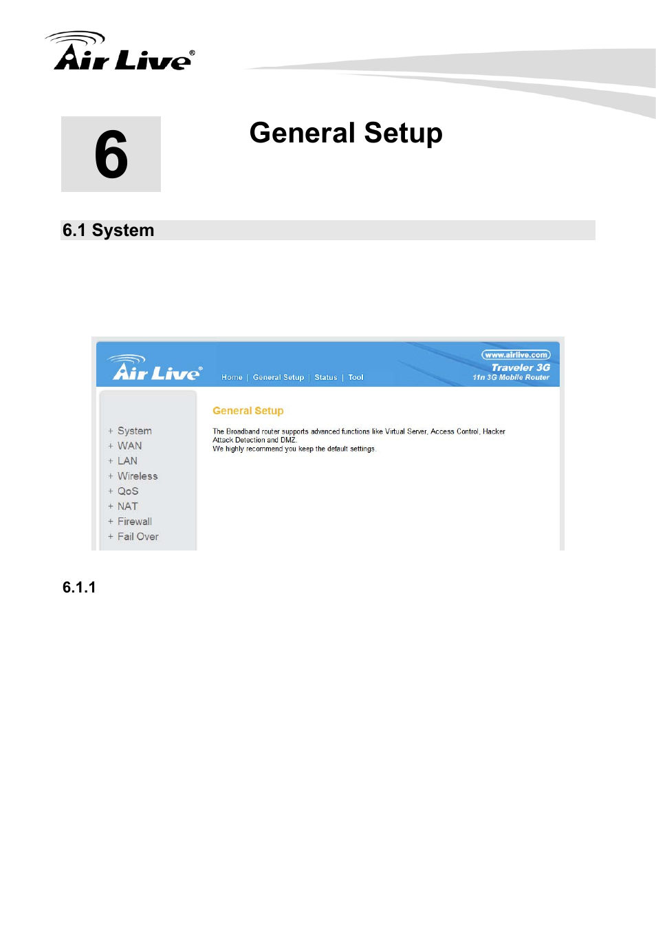 General setup, 1 system, 1 time zone | AirLive Traveler3G User Manual | Page 38 / 124