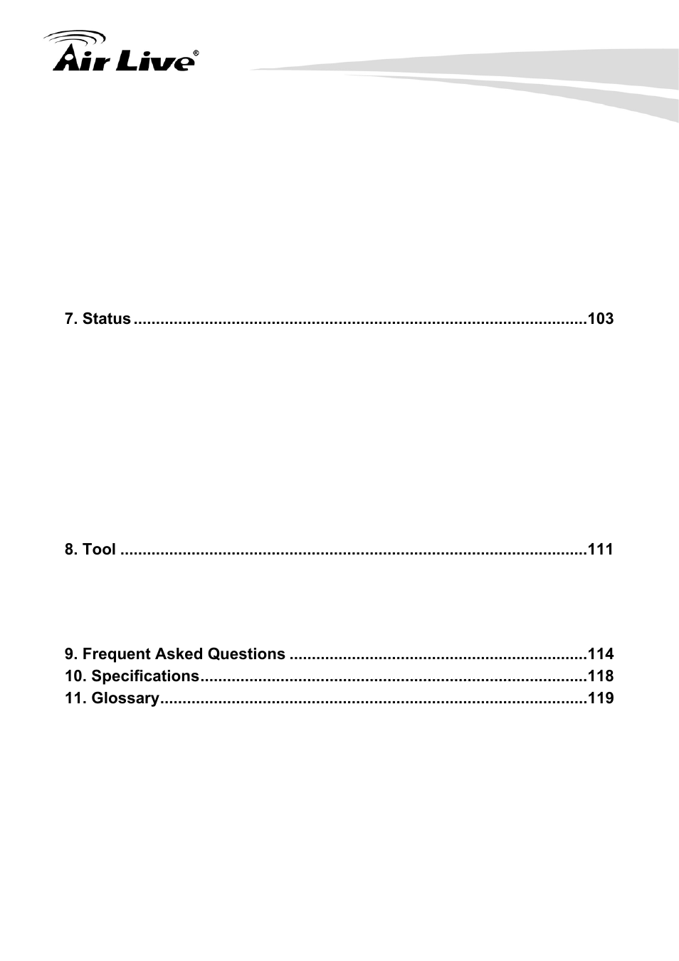 AirLive Traveler3G User Manual | Page 5 / 124