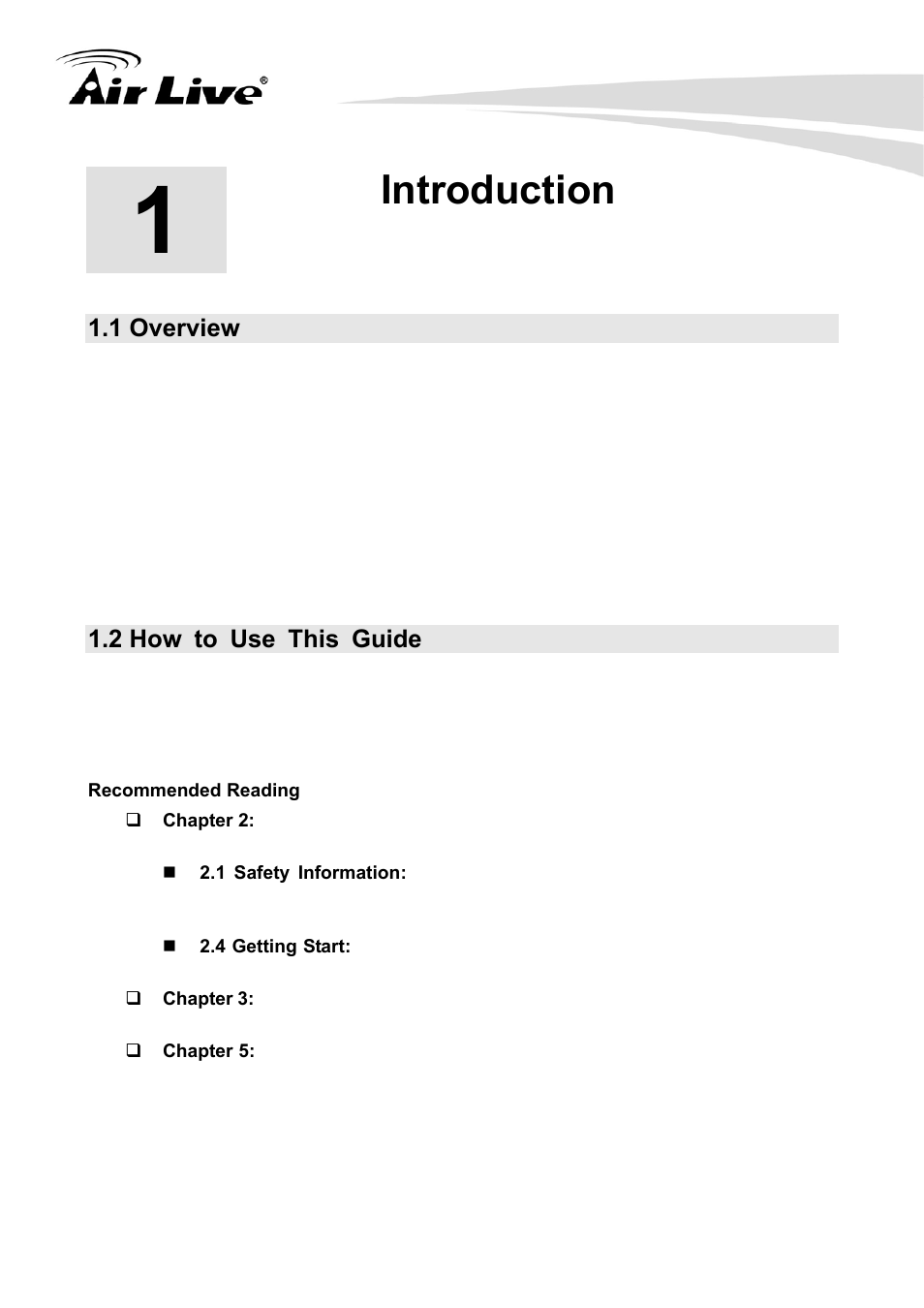 Introduction, 1 overview, 2 how to use this guide | AirLive Traveler3G User Manual | Page 6 / 124