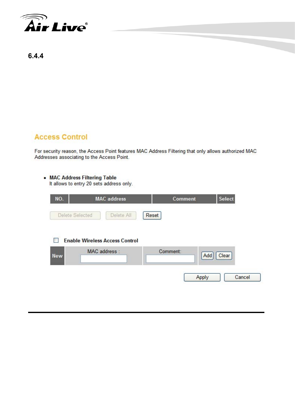 4 access control | AirLive Traveler3G User Manual | Page 71 / 124