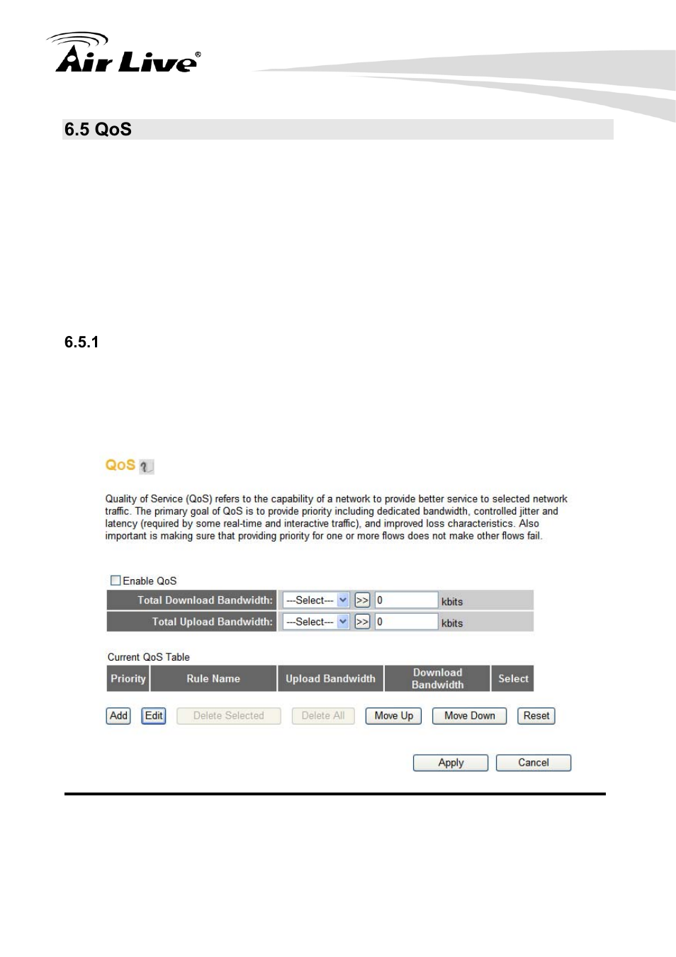 5 qos, 1 basic qos settings | AirLive Traveler3G User Manual | Page 76 / 124