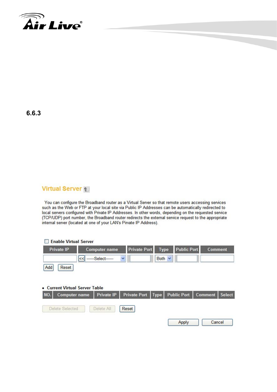 3 virtual server | AirLive Traveler3G User Manual | Page 83 / 124