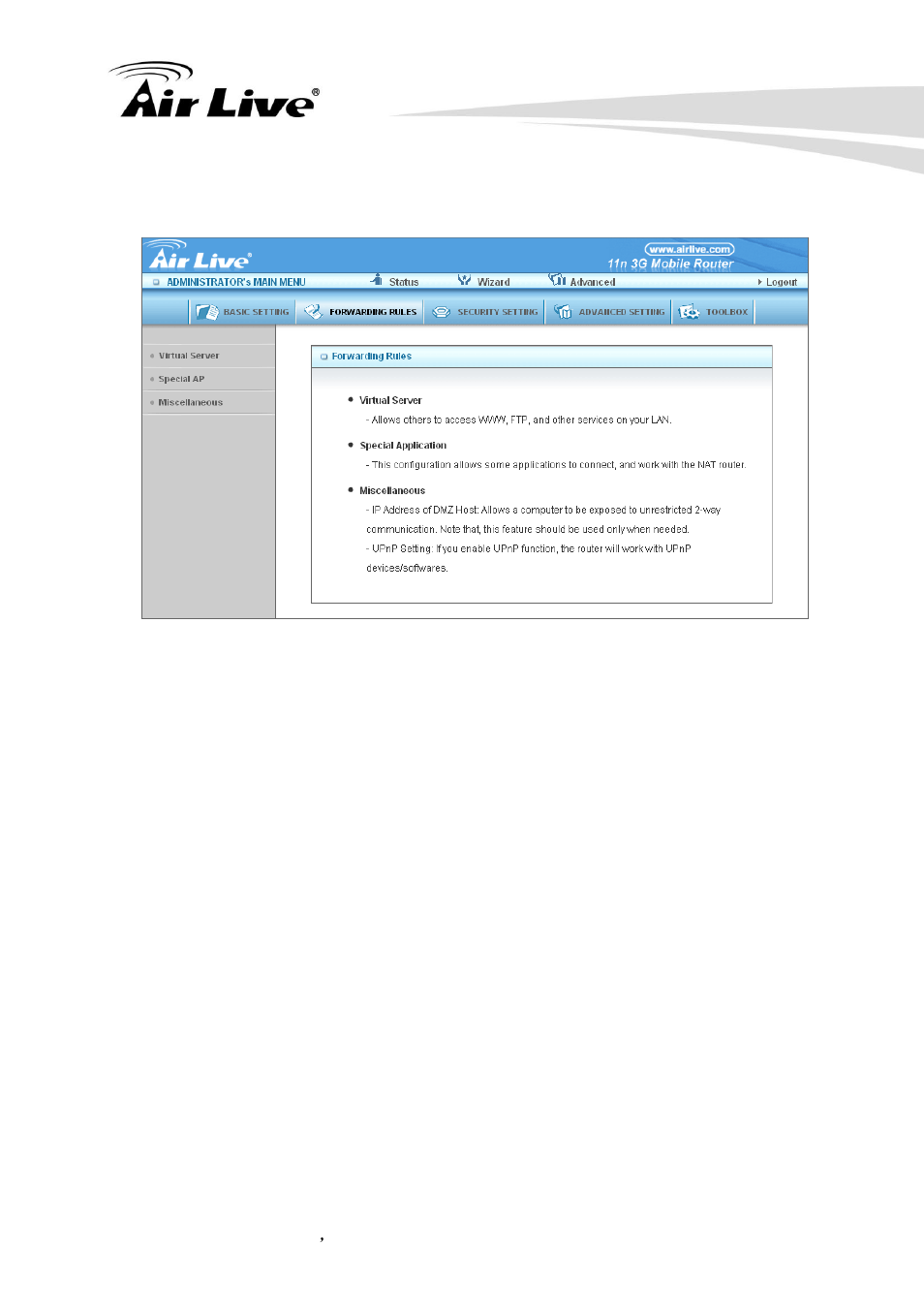 2 forwarding rules | AirLive Traveler3G II User Manual | Page 54 / 97