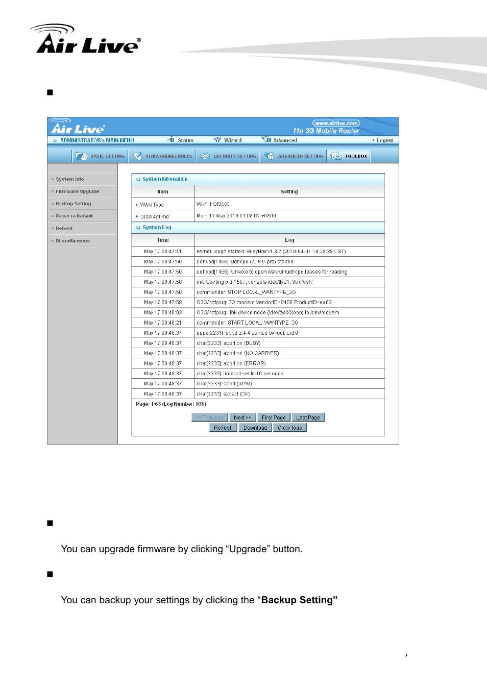 AirLive Traveler3G II User Manual | Page 89 / 97