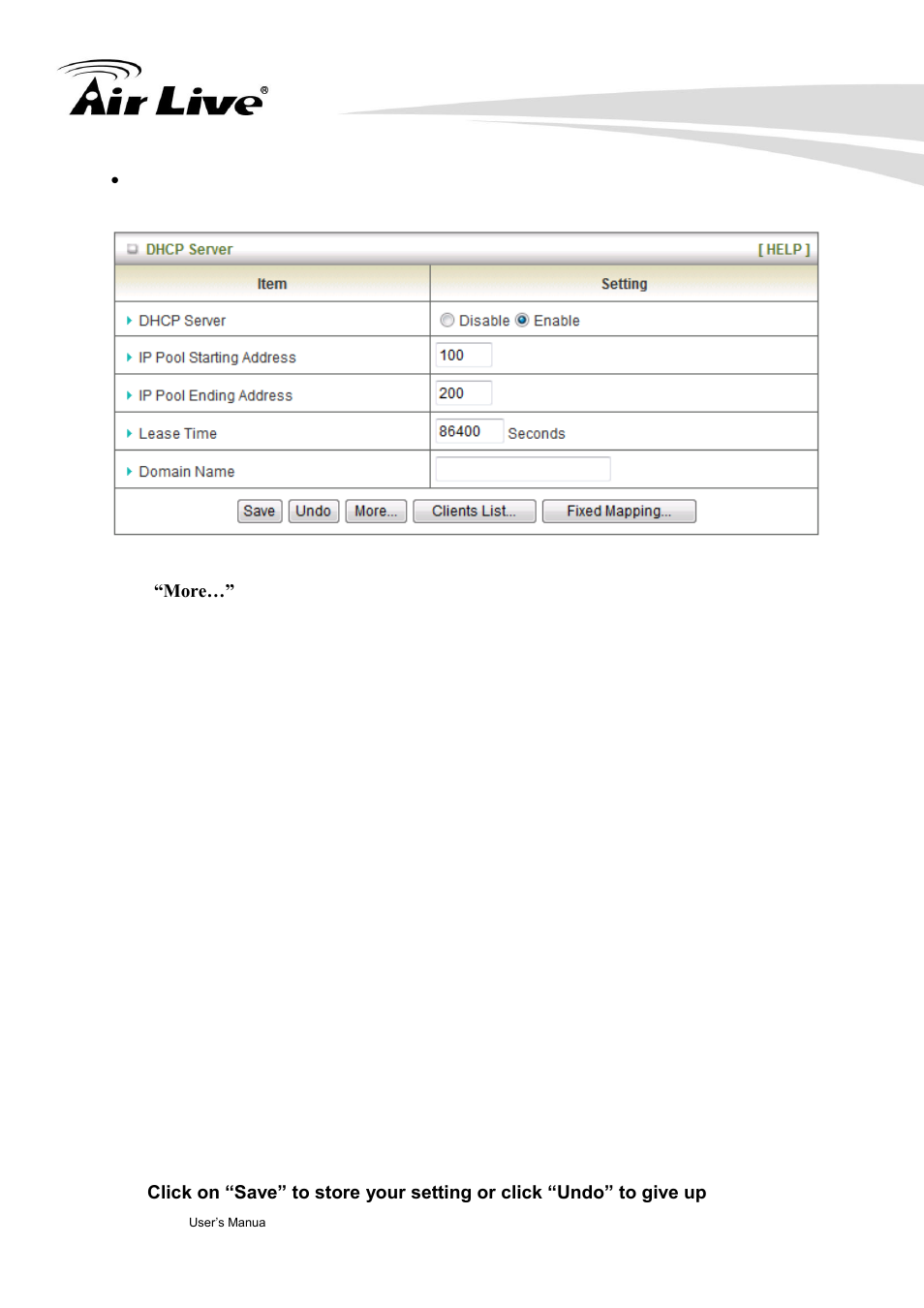 Dhcp server | AirLive Traveler3GM User Manual | Page 50 / 121