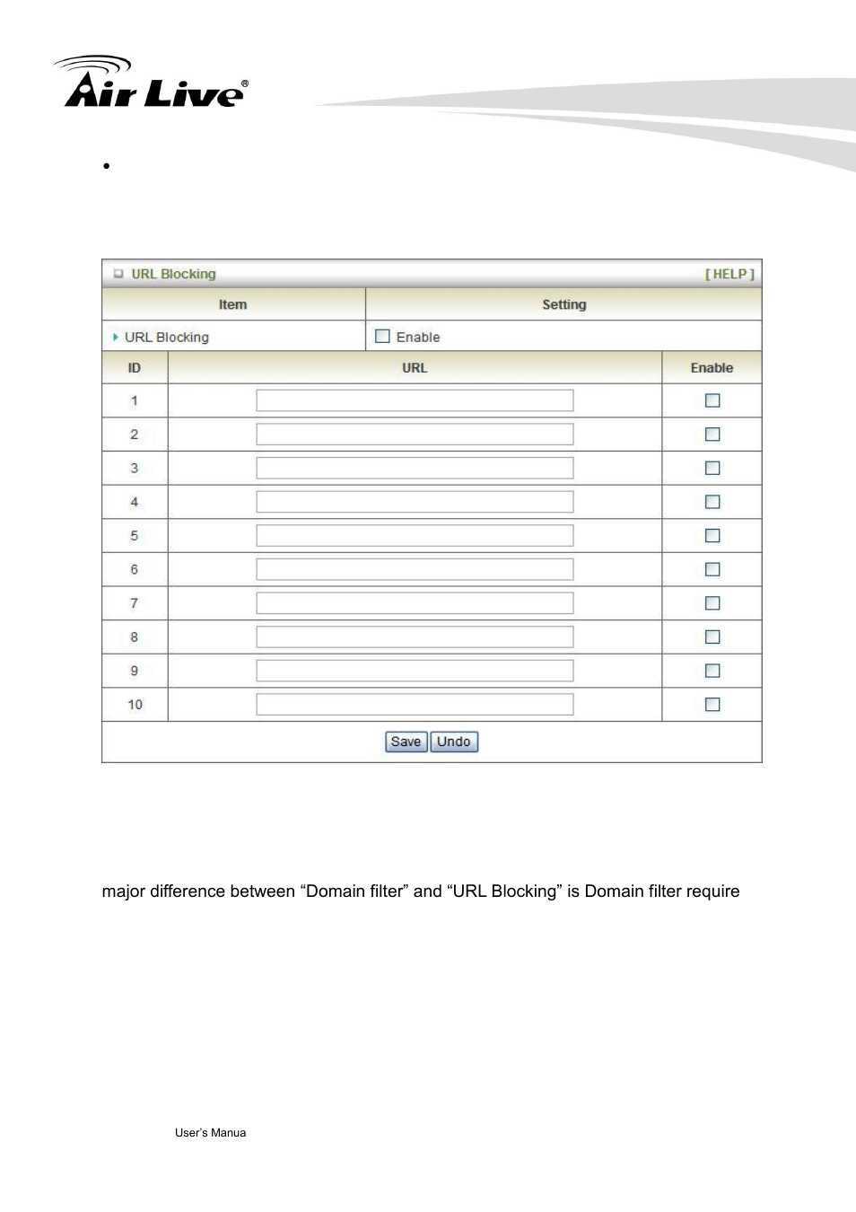 Url blocking | AirLive Traveler3GM User Manual | Page 68 / 121