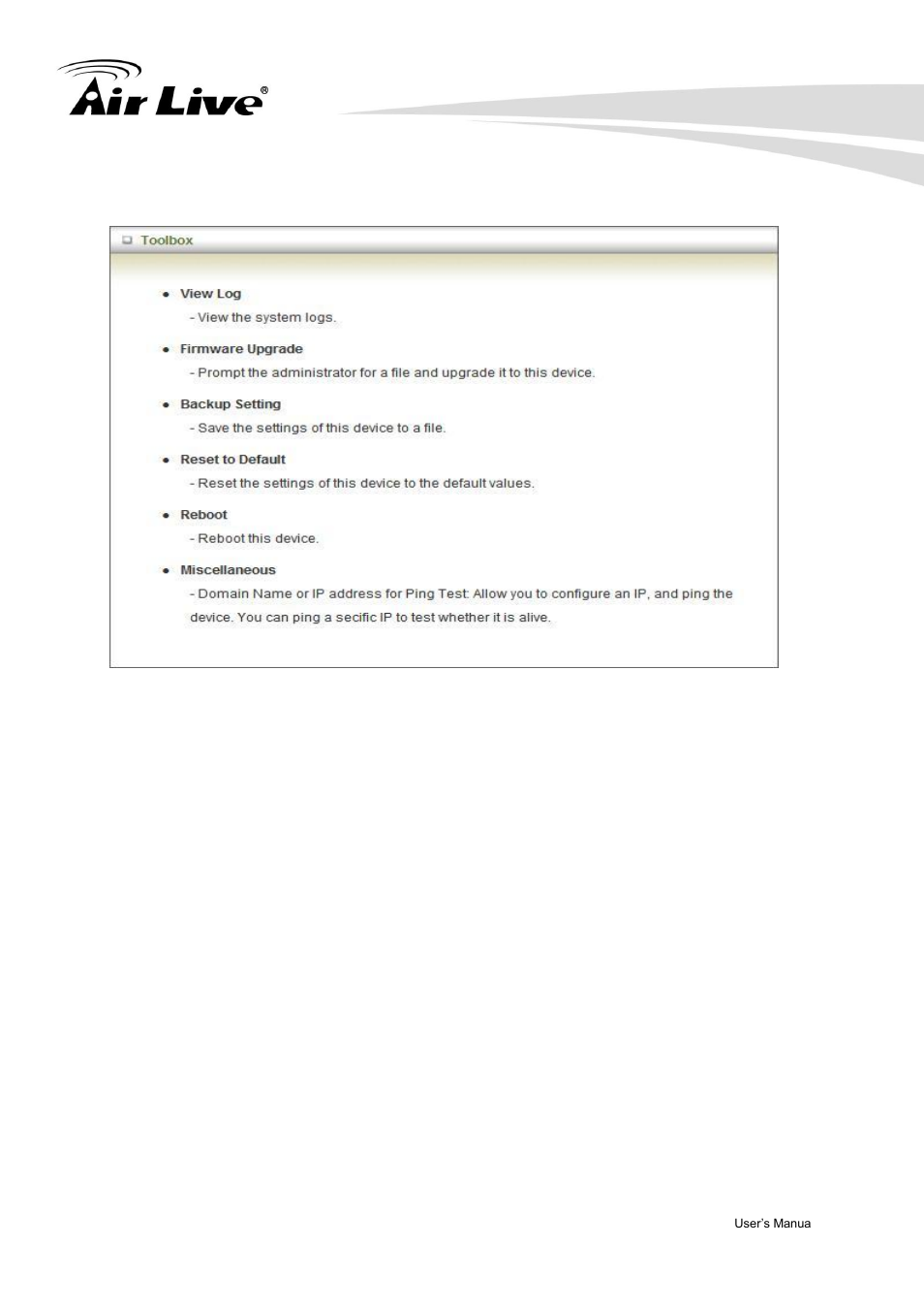 Tool box, 5 tool box | AirLive Traveler3GM User Manual | Page 83 / 121