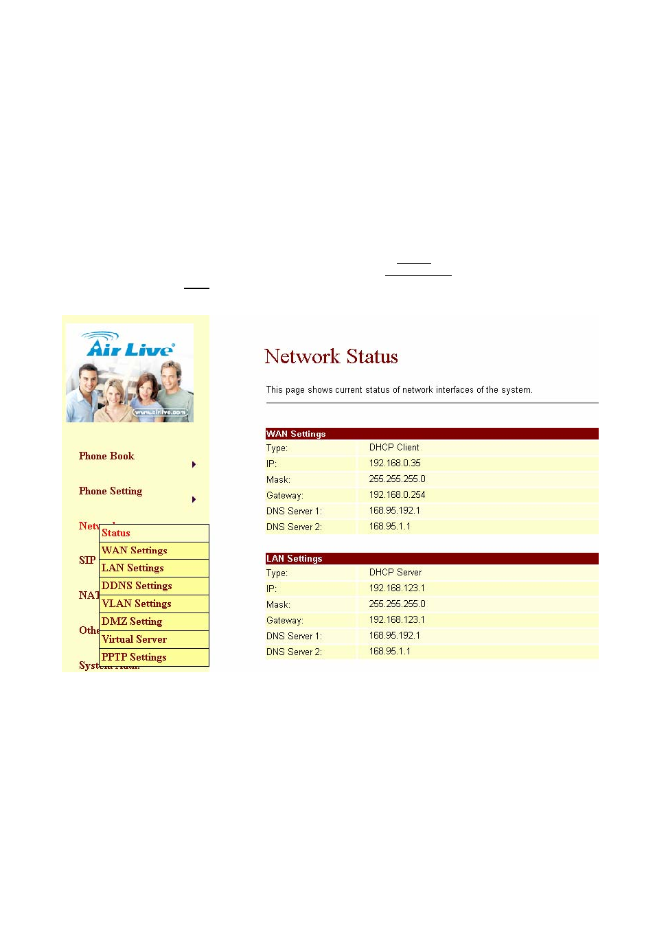 3 wan and lan settings | AirLive VoIP-120A User Manual | Page 21 / 47