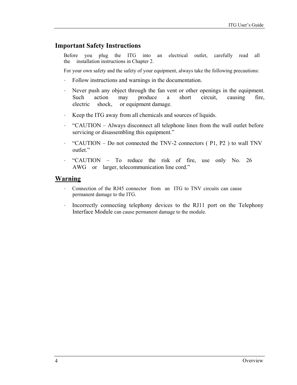 Important safety instructions, Warning | AirLive VoIP-400 Series User Manual | Page 4 / 56