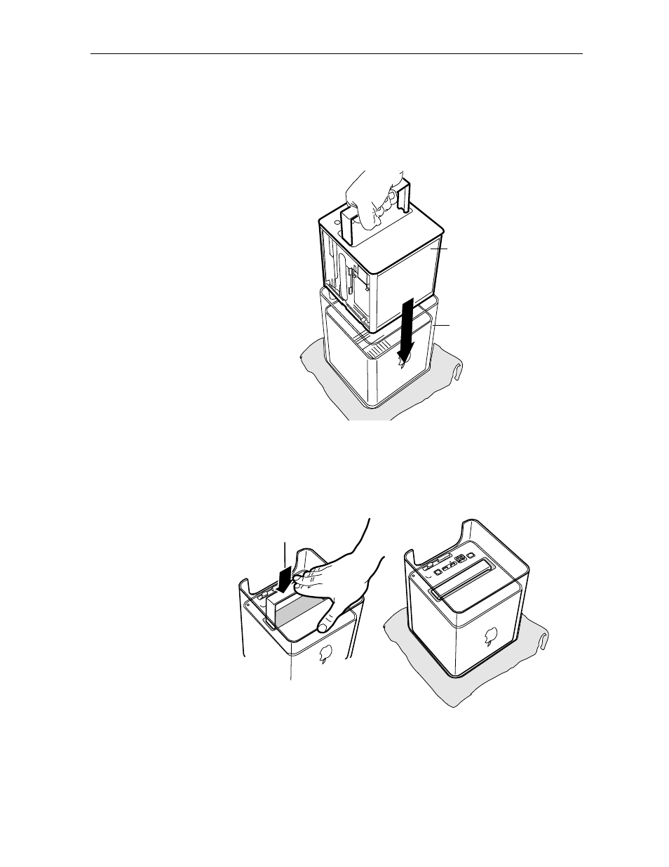 Replacing the computer core in the enclosure | Apple Power Mac G4 Cube (Battery Replacement) User Manual | Page 5 / 6