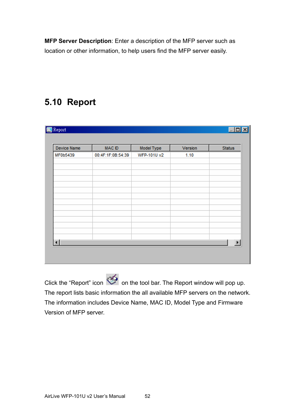 10 report, Eport | AirLive WFP-101U v2 User Manual | Page 60 / 106