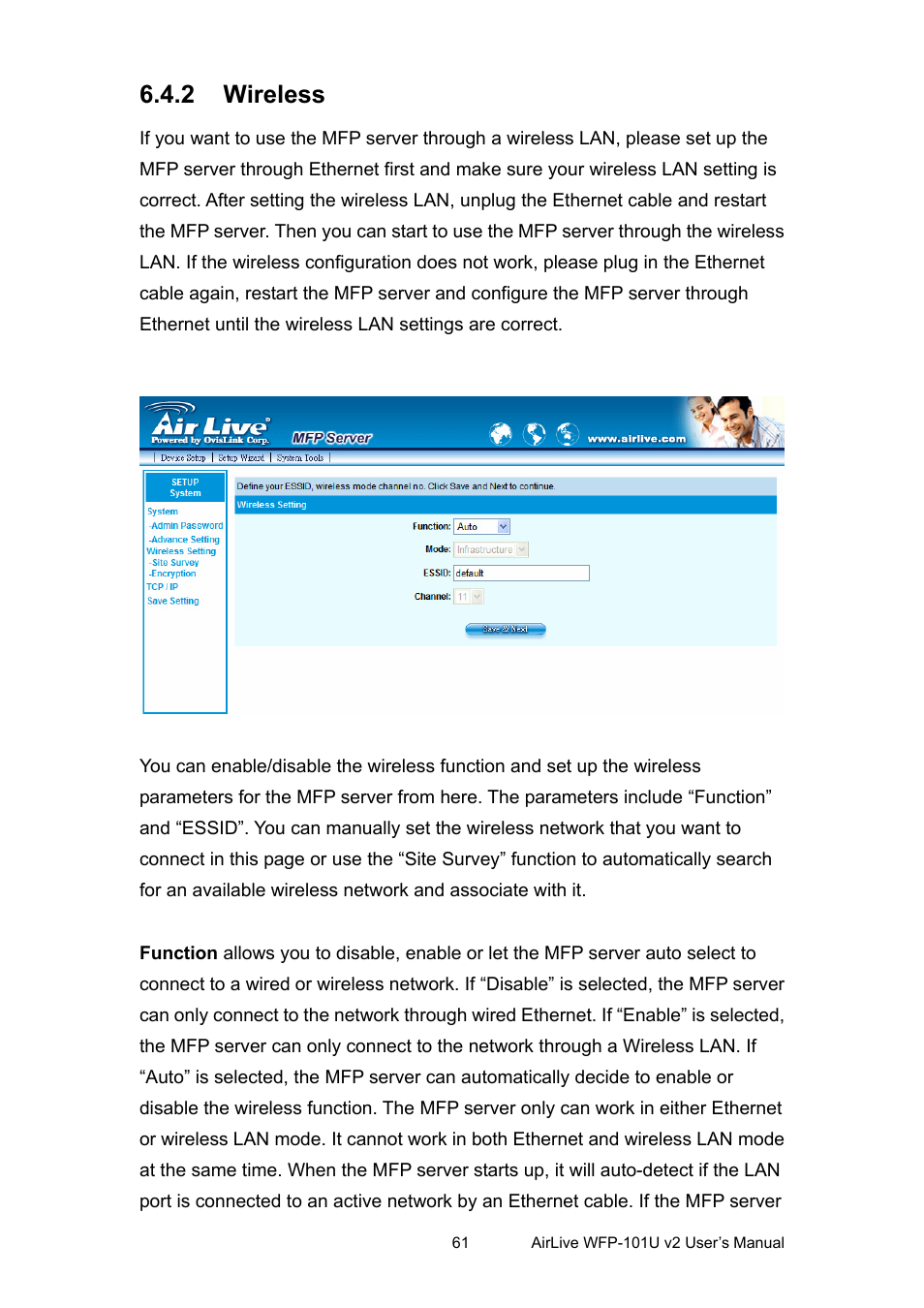 2 wireless, Wireless | AirLive WFP-101U v2 User Manual | Page 69 / 106