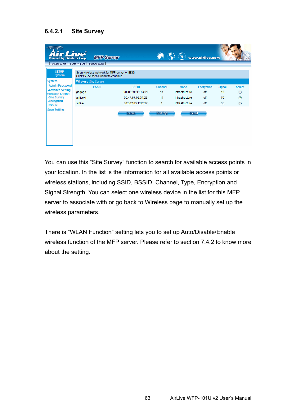 1 site survey | AirLive WFP-101U v2 User Manual | Page 71 / 106