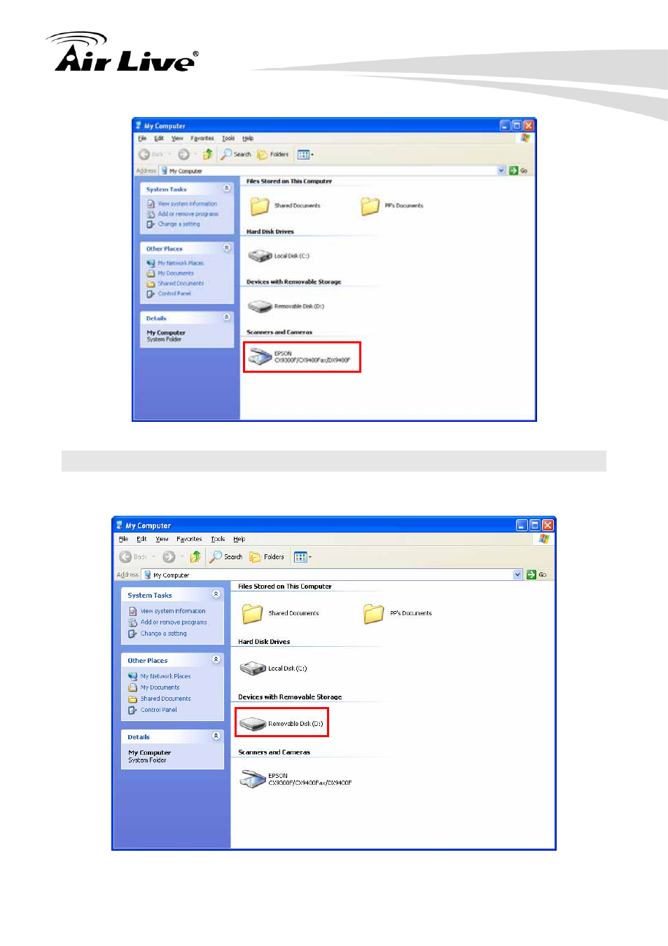 4 share card reader | AirLive WFP-151U User Manual | Page 28 / 127