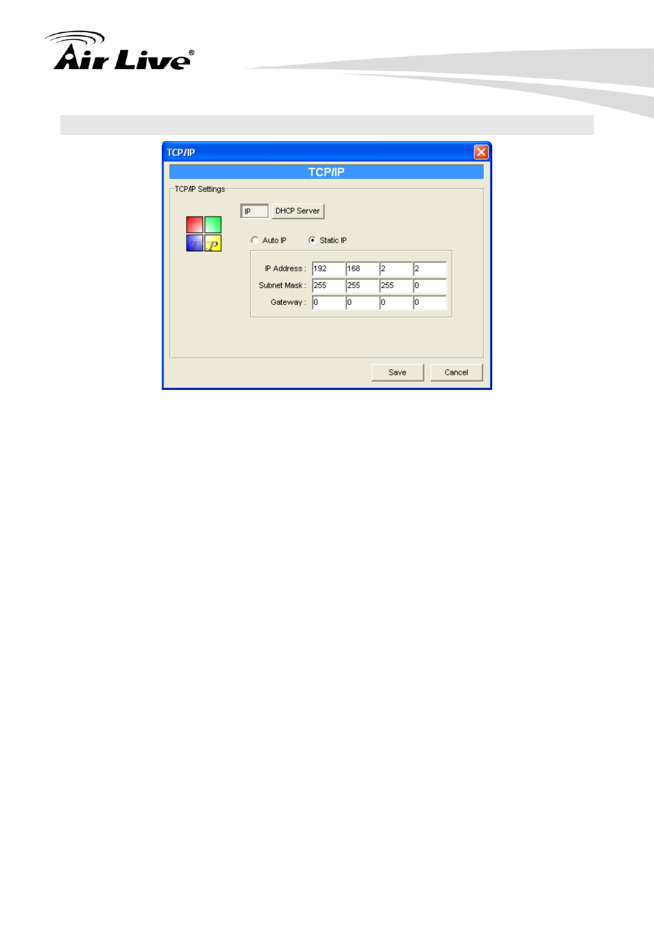 6 tcp/ip configuration | AirLive WFP-151U User Manual | Page 44 / 127