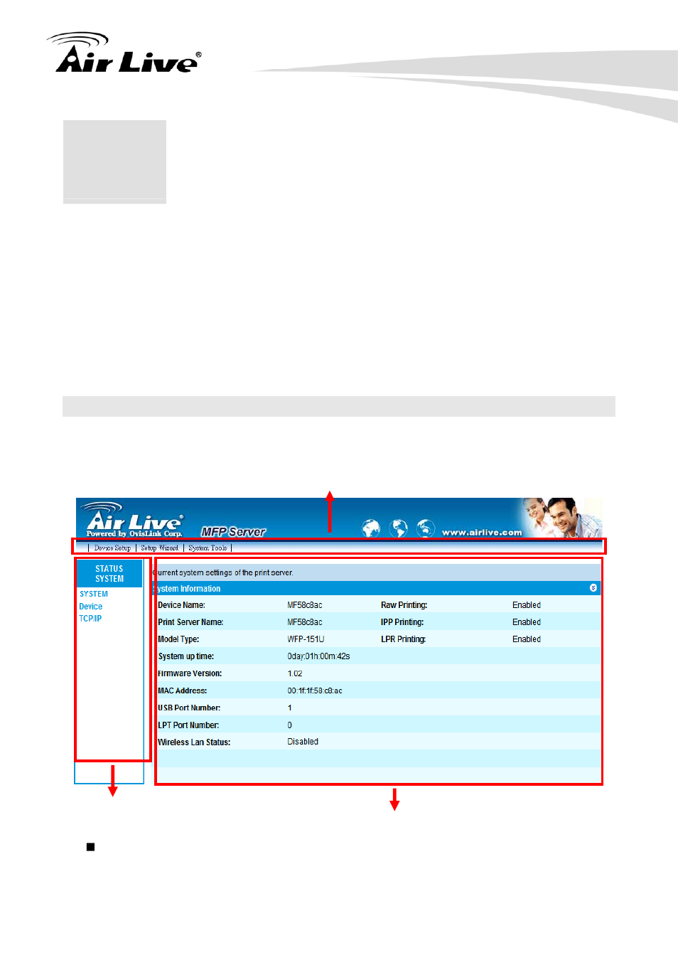 Web management in wfp-151u, 1 menu structure of wfp-151u | AirLive WFP-151U User Manual | Page 57 / 127