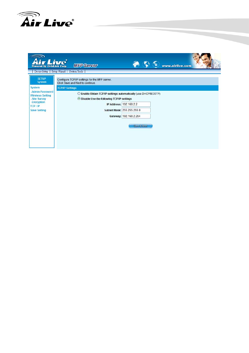 3 tcp/ip | AirLive WFP-151U User Manual | Page 68 / 127