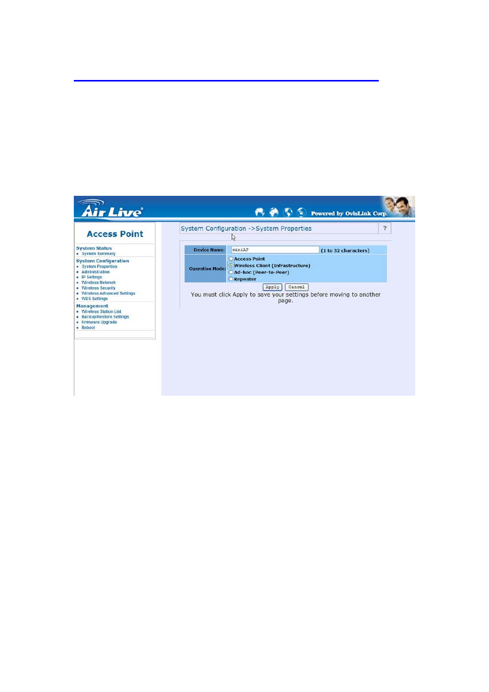 Wireless configuration – wireless client mode | AirLive WH-5400CPE-ESD User Manual | Page 37 / 51